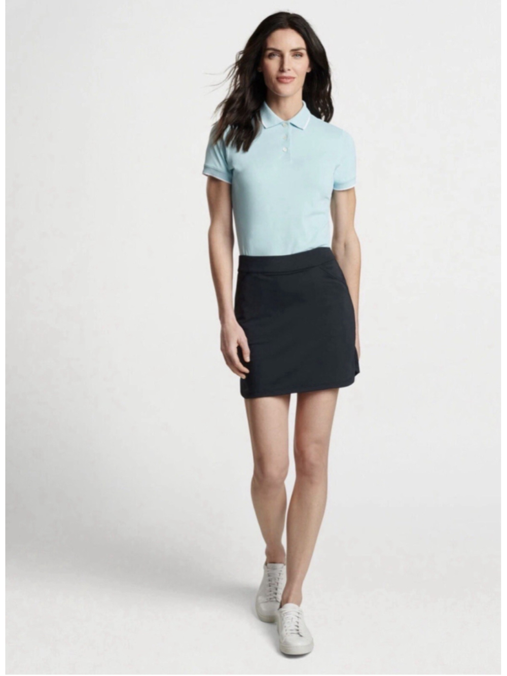 Peter Millar Alice Petal Hem Womens S BLACK 18" Golf Pickleball Skort NWOT